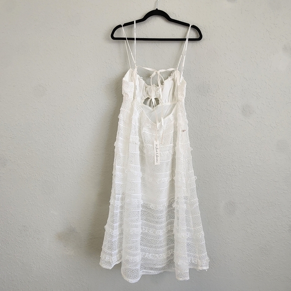 For Love And Lemons Cameron White Eyelet Midi Dress Size Large NWT! - Picture 6 of 7